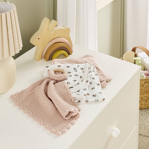 Soft Knit Baby Security Blanket Wood Ring Blush Pink - Hearth & Hand Magnolia - Picture 2 of 5